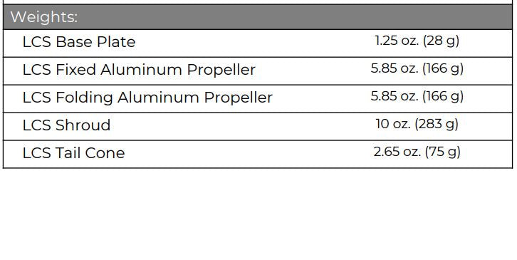 Lift Connect System (LCS) Fixed Propeller Kit