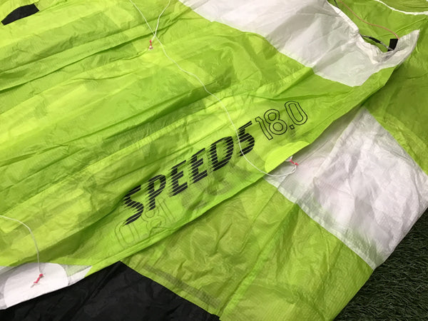 Used 2017 Flysurfer speed5 18m green ram air kite foil kite